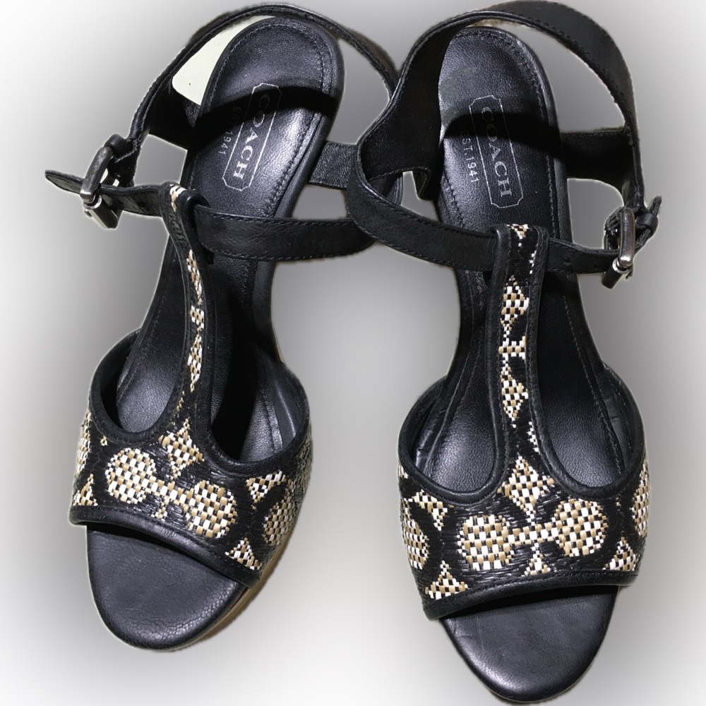 Coach Nelly Wedge Sandals 5 1/2 B RARE